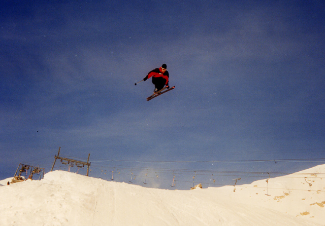 Telemarker: Micha Ewald <br> Foto: Peter Hutzler <br> Location: Zugspitze <br> Date: Dec 1999