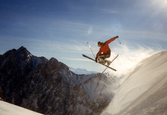 Telemarker: Micha Ewald <br> Foto: Peter Hutzler <br> Location: Zugspitze <br> Date: Feb 2000