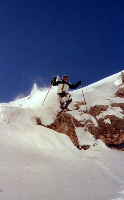 Telemarker: Dominik Foucar <br> Foto: Micha Ewald <br> Location: Zugspitze <br> Date: March 2001