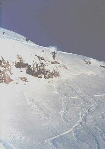 Telemarker: Uwe Penteker <br> Foto: Dominique Vela <br> Location: Zugspitze <br> Date: Jan 2001