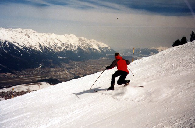 Telemarker: Dominik Foucar <br> Foto: Micha Ewald <br> Location: Axamer Lizum <br> Date: March 1999
