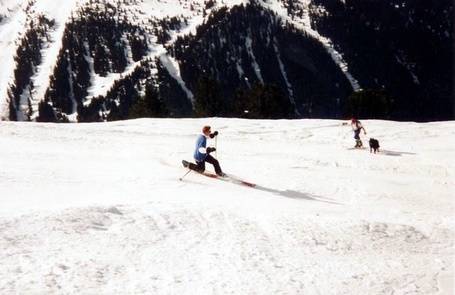Telemarker: Micha Ewald <br> Foto: Dominik Foucar <br> Location: Axamer Lizum <br> Date: March 1999