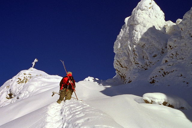 Telemarker: Micha Ewald <br> Foto: Peter Hutzler <br> Location: Karwendel, Germany <br> Date: February 2005