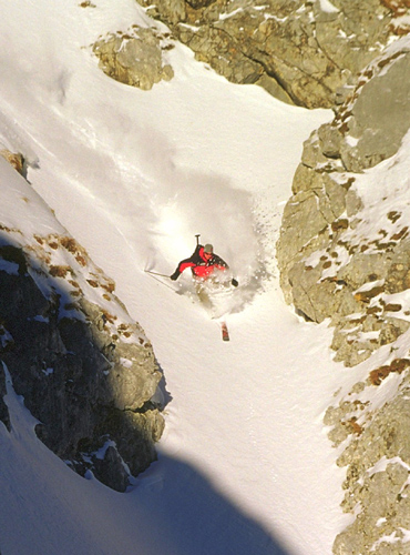 Telemarker: Micha Ewald <br> Foto: Peter Hutzler <br> Location: Alpspitze, Germany <br> Date: Jan 2005