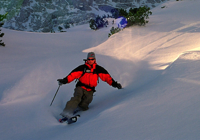 Telemarker: Micha Ewald <br> Foto: Peter Hutzler <br> Location: Alpspitze, Germany <br> Date: Jan 2005