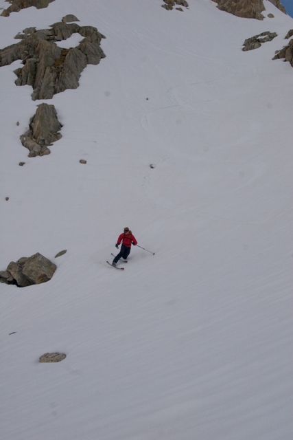 Telemarker: Staffan Sahlin <br> Foto: Michael Ewald <br>Descending from the Gross Schwarzhorn, Flelapass, Switzerland - April 2007