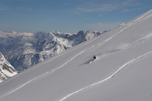 Telemarker: Peter Hutzler <br> Foto: Nicolas Wiesenthal <br>Zugspitze, Bavaria - March 2008